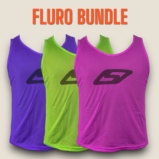 *Fluro Colour-way* Lightweight Mesh Training bibs (BUNDLE PACKS)