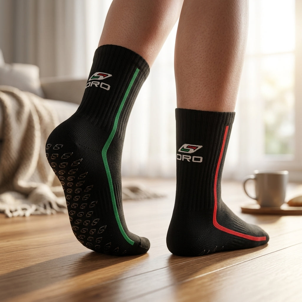 Black Premium Grip Socks